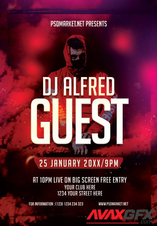 Dj event night - Premium flyer psd template