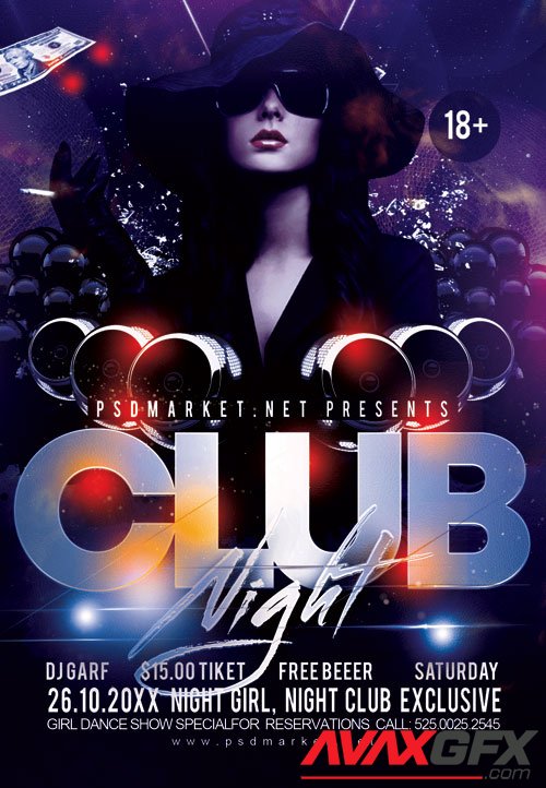 Club night party event - Premium flyer psd template