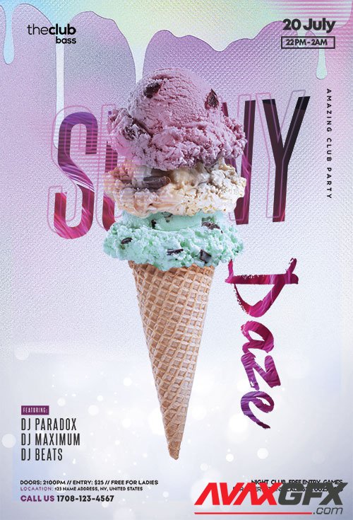 Summer Ice Cream - Premium flyer psd template