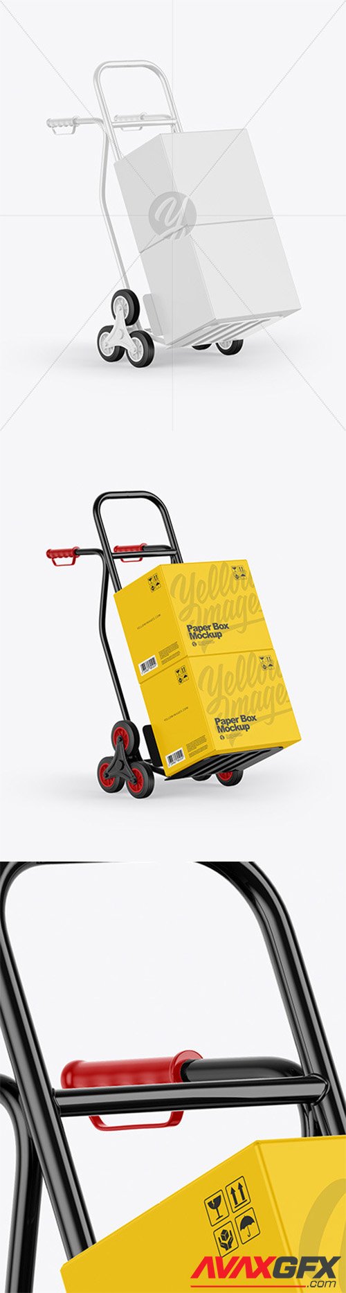 Hand Truck With Boxes Mockup 58380