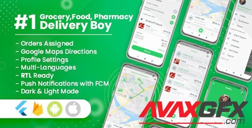 CodeCanyon - Delivery Boy for Groceries, Foods, Pharmacies, Stores Flutter App v1.0.1 - 26615174