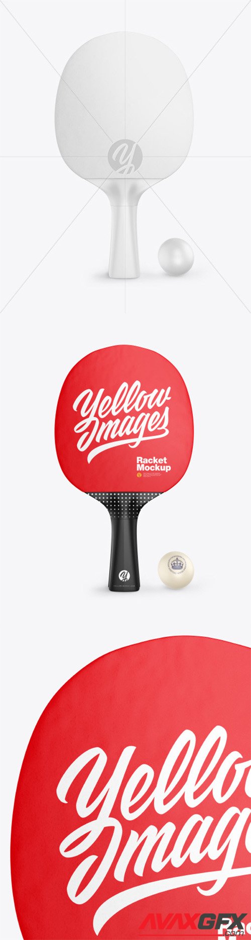 Ping-Pong Paddle w/ Ball Mockup 60989