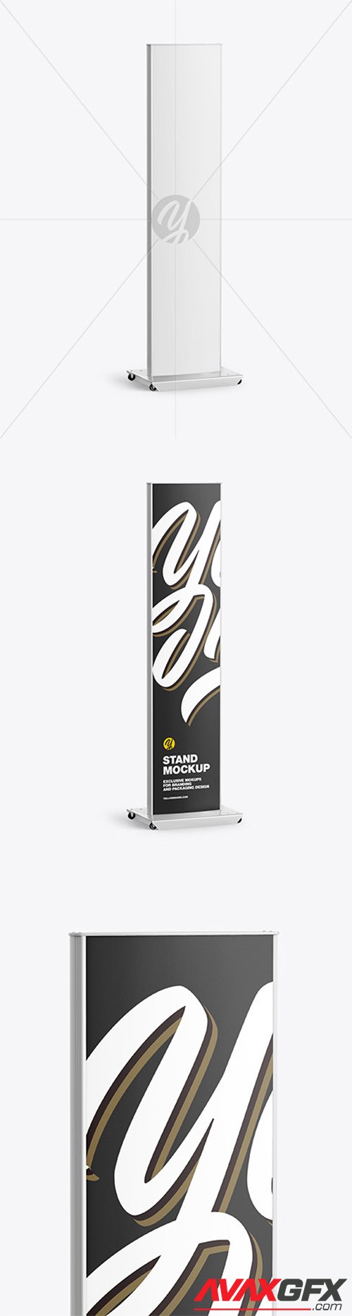 Metallic Stand w/ Plastic Front Mockup 60828