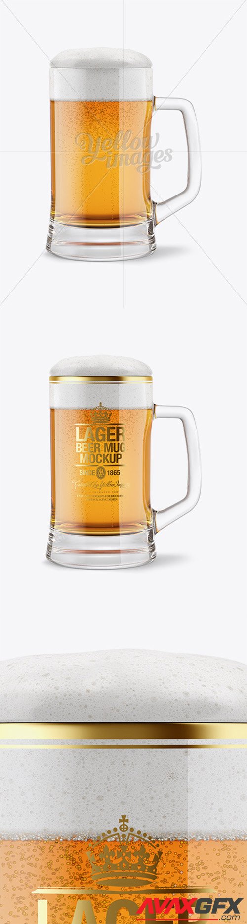 Tankard Glass Mug with Lager Beer Mockup 14664