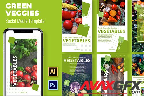 Vegetables Green Social Media Template