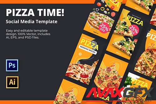 Pizza Time Social Media Template
