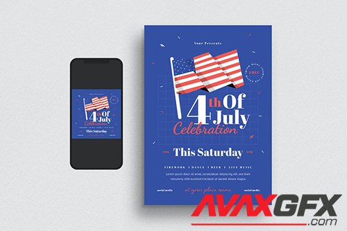 4th of July Celebration Flyer Set