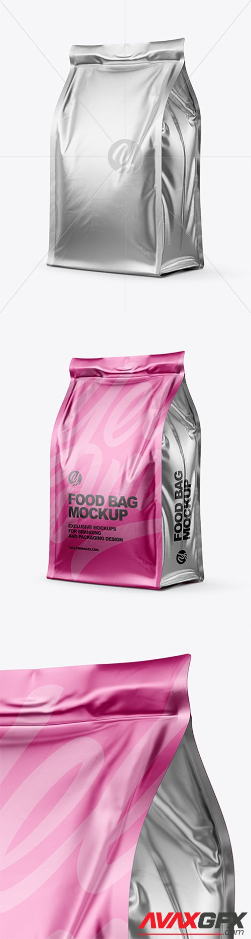 Matte Metallic Food Bag Mockup 61269