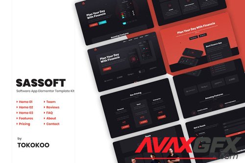 ThemeForest - Sassoft v1.0 - AppKit Elementor Template Kit - 27021324