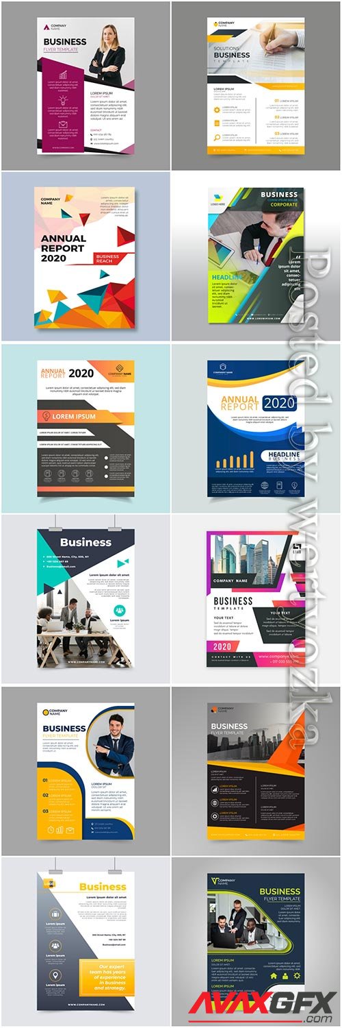 Business flyer vector collection background