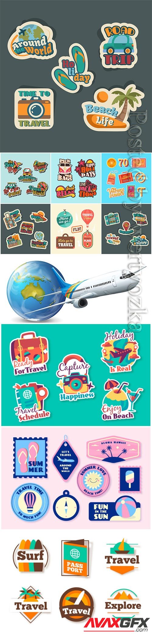 Vector travel collection illustration