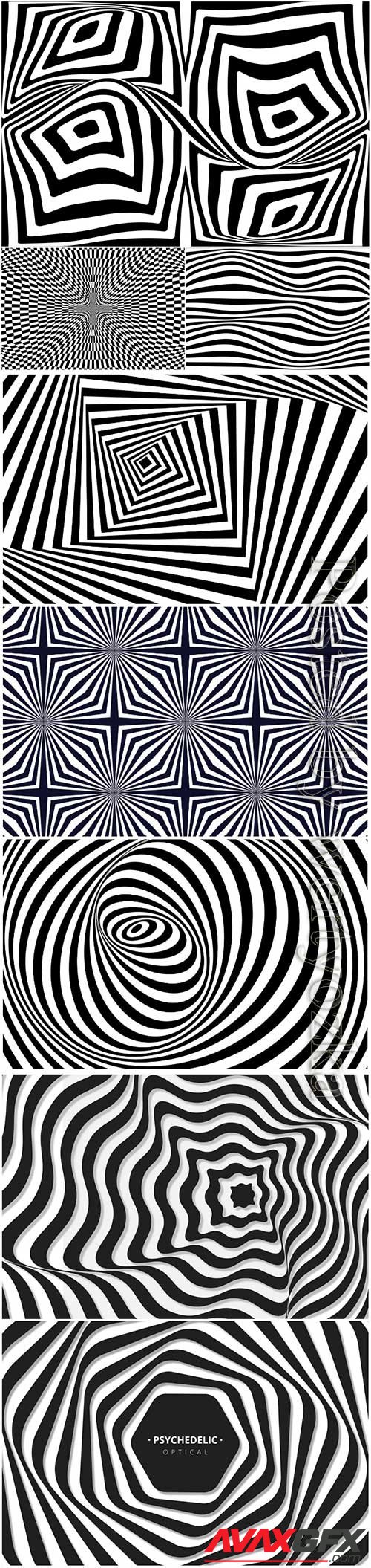 Psychedelic optical illusion vector backgroun