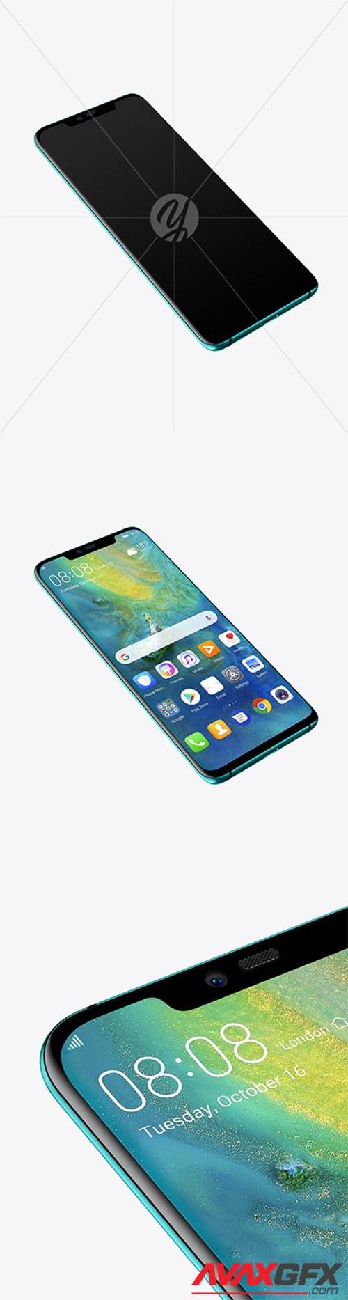 Emerald Green Huawei Mate 20 Pro Mockup 61547