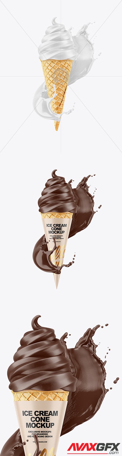 Ice Cream Cone with Splash Mockup 61528