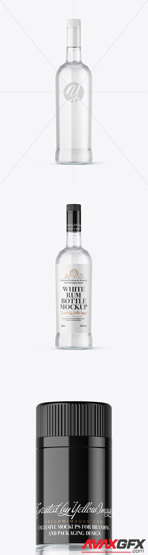 Clear Glass White Rum Bottle Mockup 61483