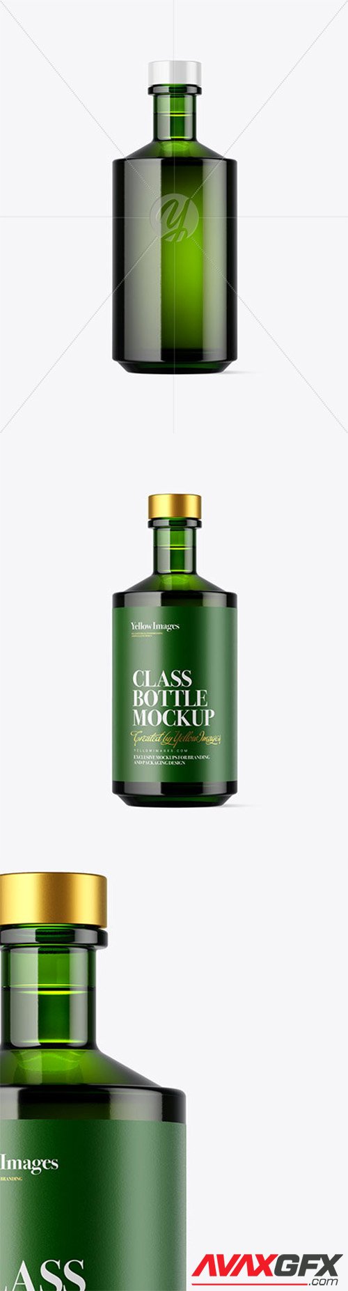 Green Glass Bottle Mockup 61602