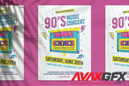 90's Music Concert Flyer