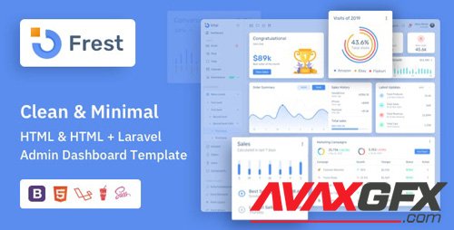 ThemeForest - Frest v2.1 - HTML & Laravel Bootstrap Admin Dashboard Template - 24656841