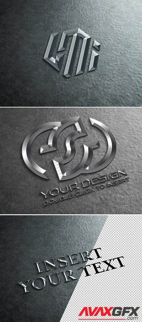 Chiseled Metal Logo Mockup 352984429