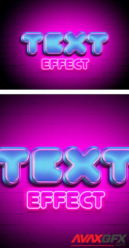 Neon Block Style Text Effect Mockup 354401646