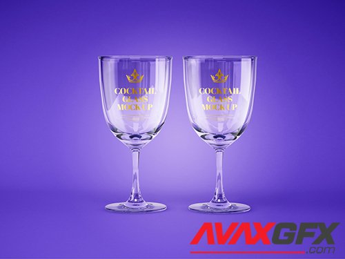 Realistic Cocktail Glass Mockup 355003501