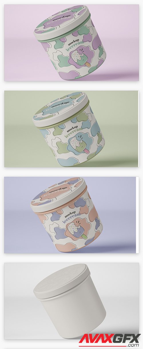 Ice Cream Jar Packaging Mockup 348971383