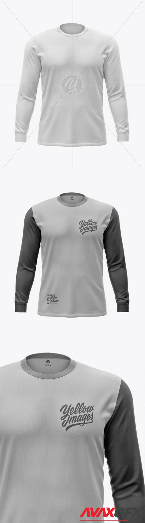 Men's Jersey With Long Sleeve Mockup 61439