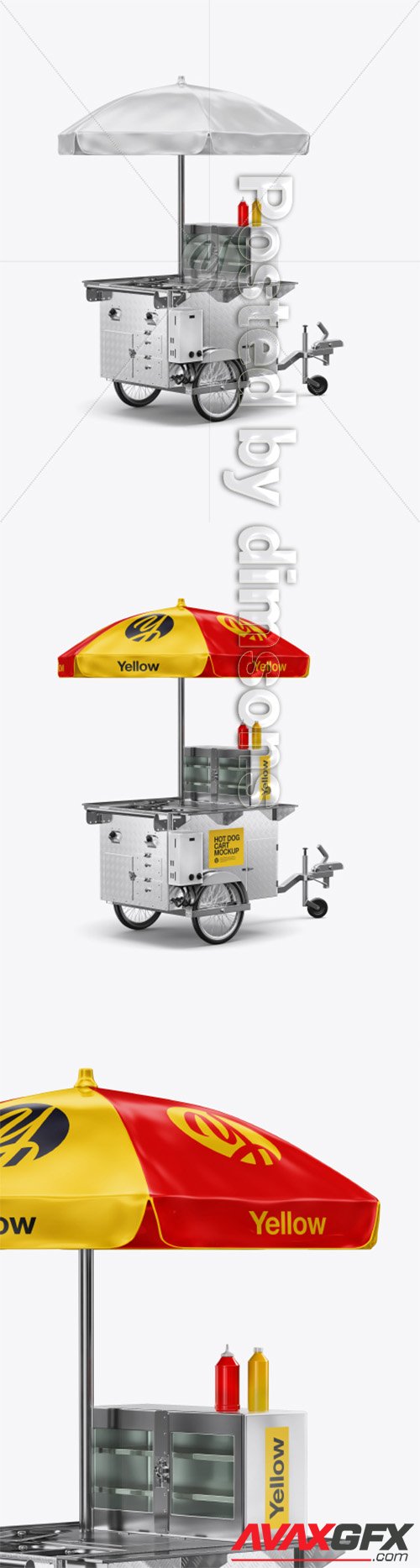 Hot Dog Cart Mockup - Back Half-Side View 39935