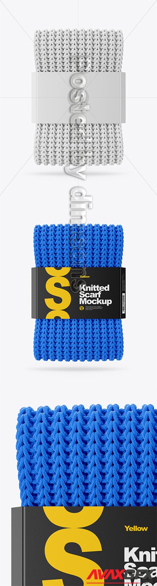 Knitted Scarf With Paper Label Mockup 29362