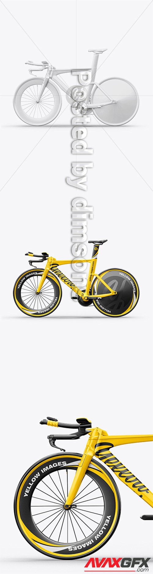 Carbon Triathlon Bicycle Mockup - Left Side View 40618