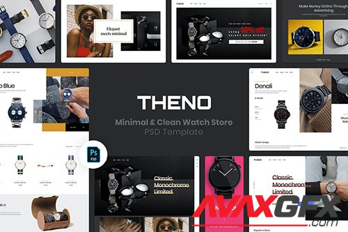 THENO | Minimal & Clean Watch Store PSD Template