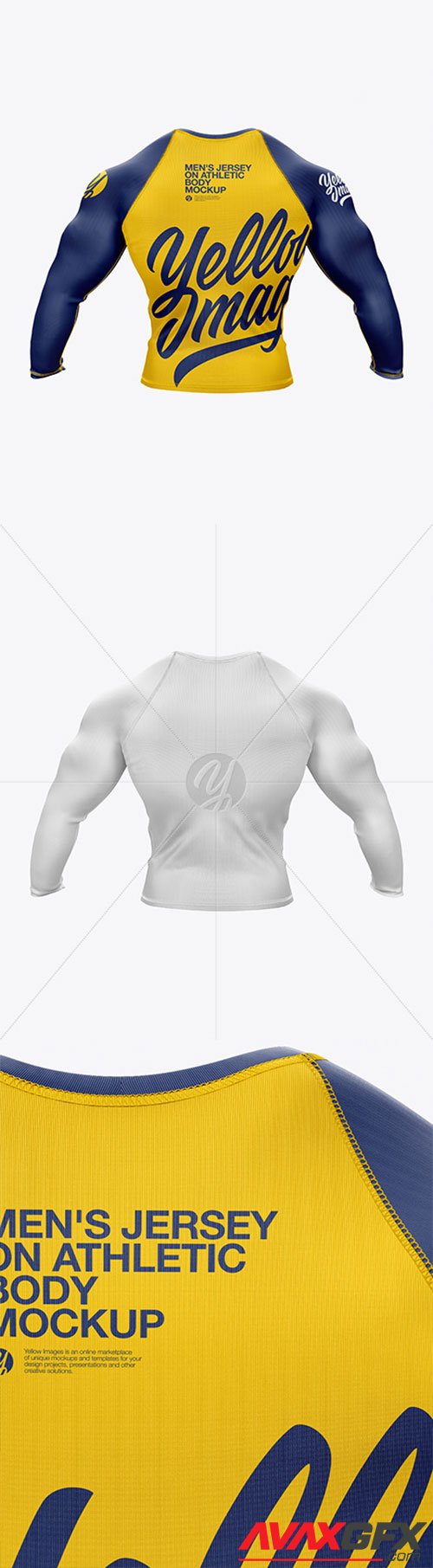 Men's Long Sleeve Jersey on Athletic Body 41617