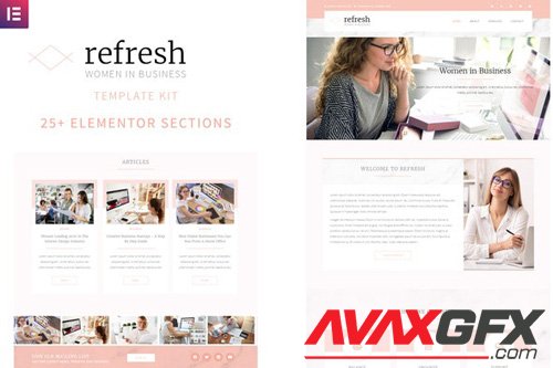 ThemeForest - Refresh v1.0 - Women in Business Elementor Template Kit - 26350988