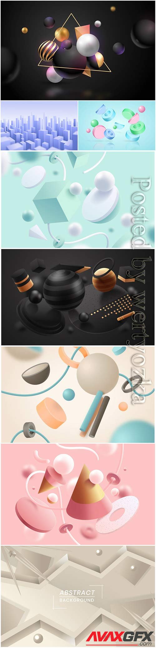 Abstract vector background, 3d models template # 5