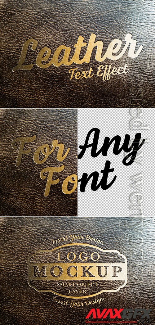 Golden Text Effect on Leather Mockup