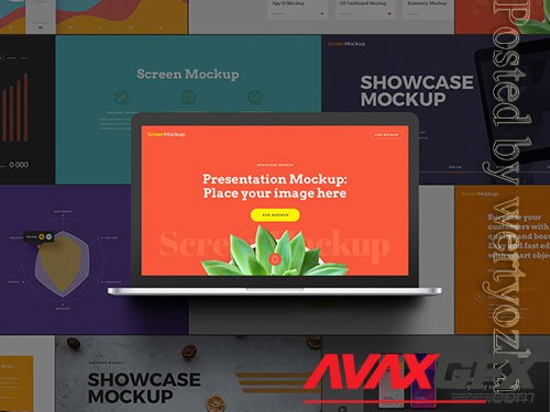 Laptop Presentation Showcase Mockup