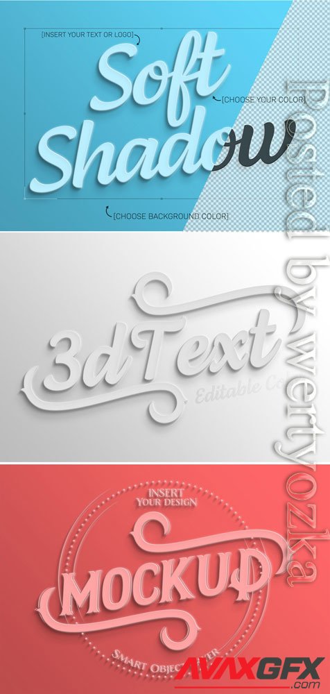 Simple White 3D Text Effect Mockup