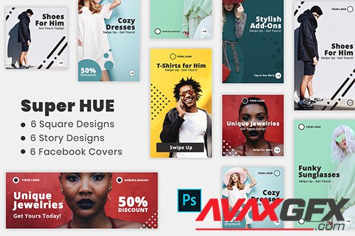 Super Hues | Social Media Kit & Facebook Covers