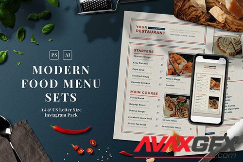 Modern Food Menu Set