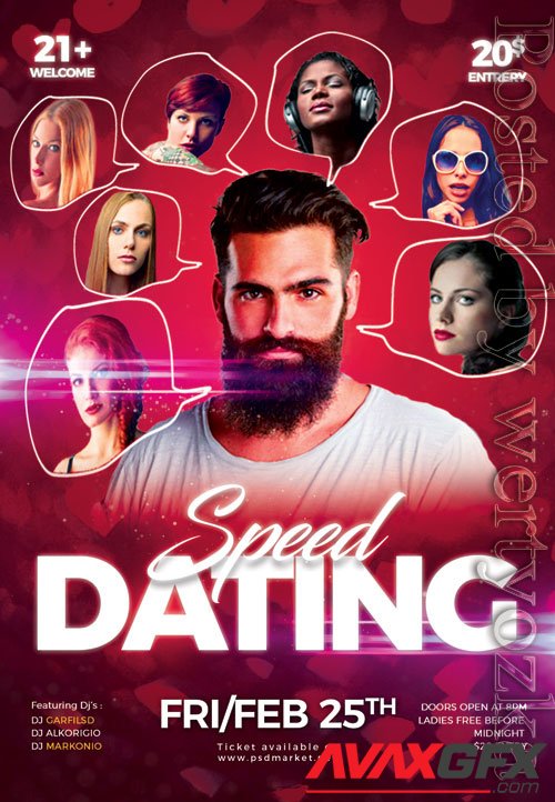 Speed dating time - Premium flyer psd template