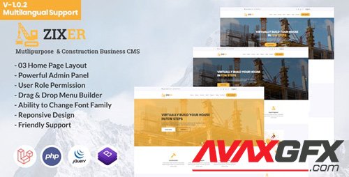 CodeCanyon - Zixer v1.0.2 - Multipurpose Website & Construction Business Company CMS - 25634424 - NULLED