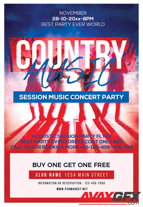 Country music - Premium flyer psd template