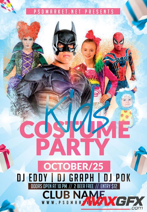 Kids costume party - Premium flyer psd template