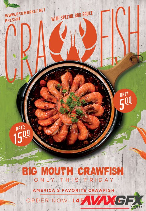 Crawfish day - Premium flyer psd template