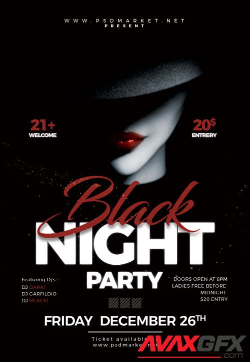 Black night party event - Premium flyer psd template