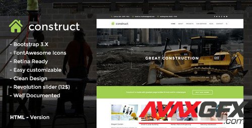 ThemeForest - Construct v1.0 - HTML5 Construction & Business Template - 12450997