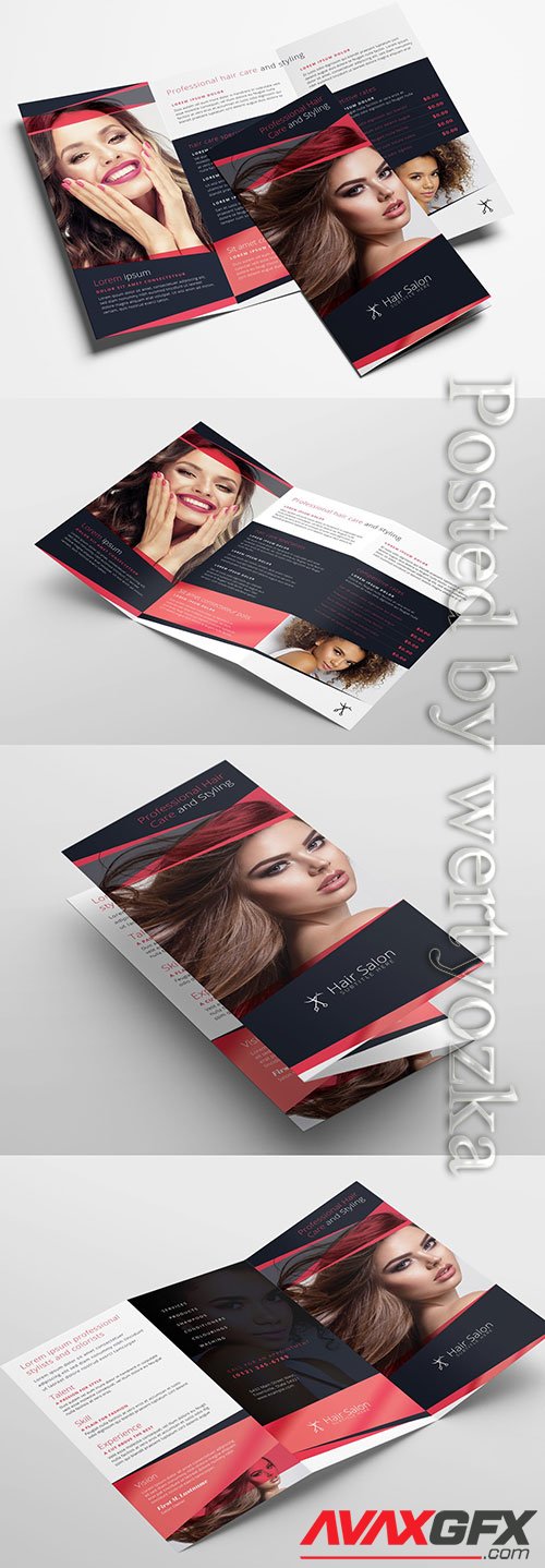 Trifold Brochure Layout for Beauty Businesses