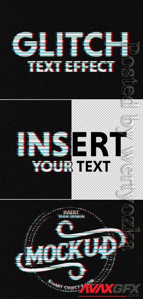 Glitch Text Effect Mockup