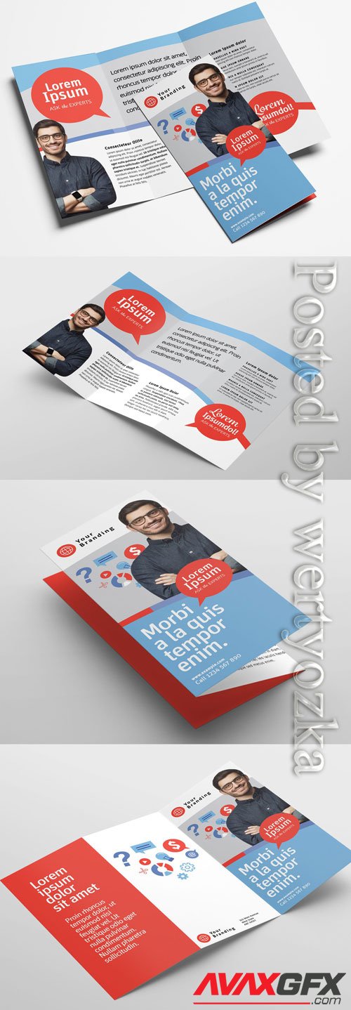 Modern Corporate Trifold Brochure Layout