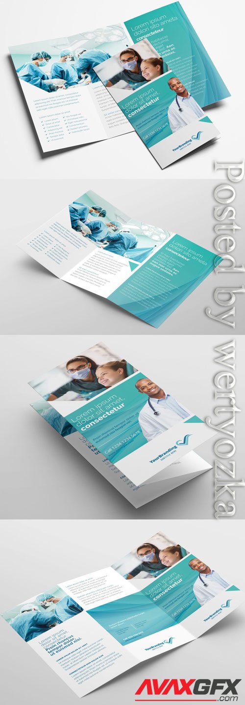 Medical Clinic Trifold Brochure Layout